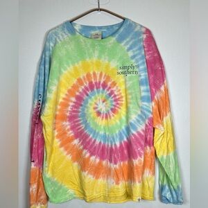 Simply Southern Tie-Dye Long Sleeve Shirt. Size XL.
